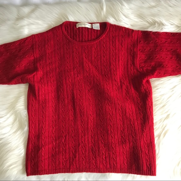 SOLD / LIZ • cable knit short sleeve sweater - Picture 3 of 7